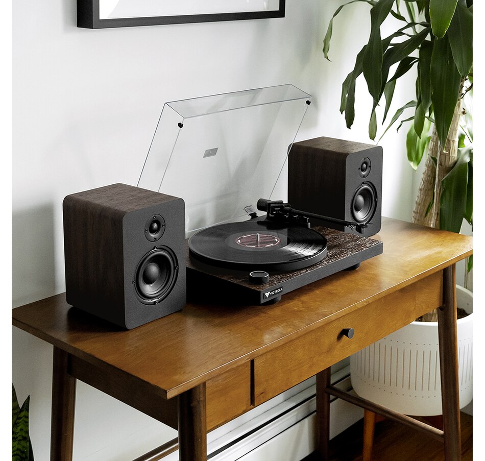 Image 739213_ALTMORE12.jpg, Product 739-213 / Price $529.99, Victrola Premiere T1 Turntable System with M1 Bookshelf Monitor Speakers (espresso) from Victrola on TSC.ca's Electronics department