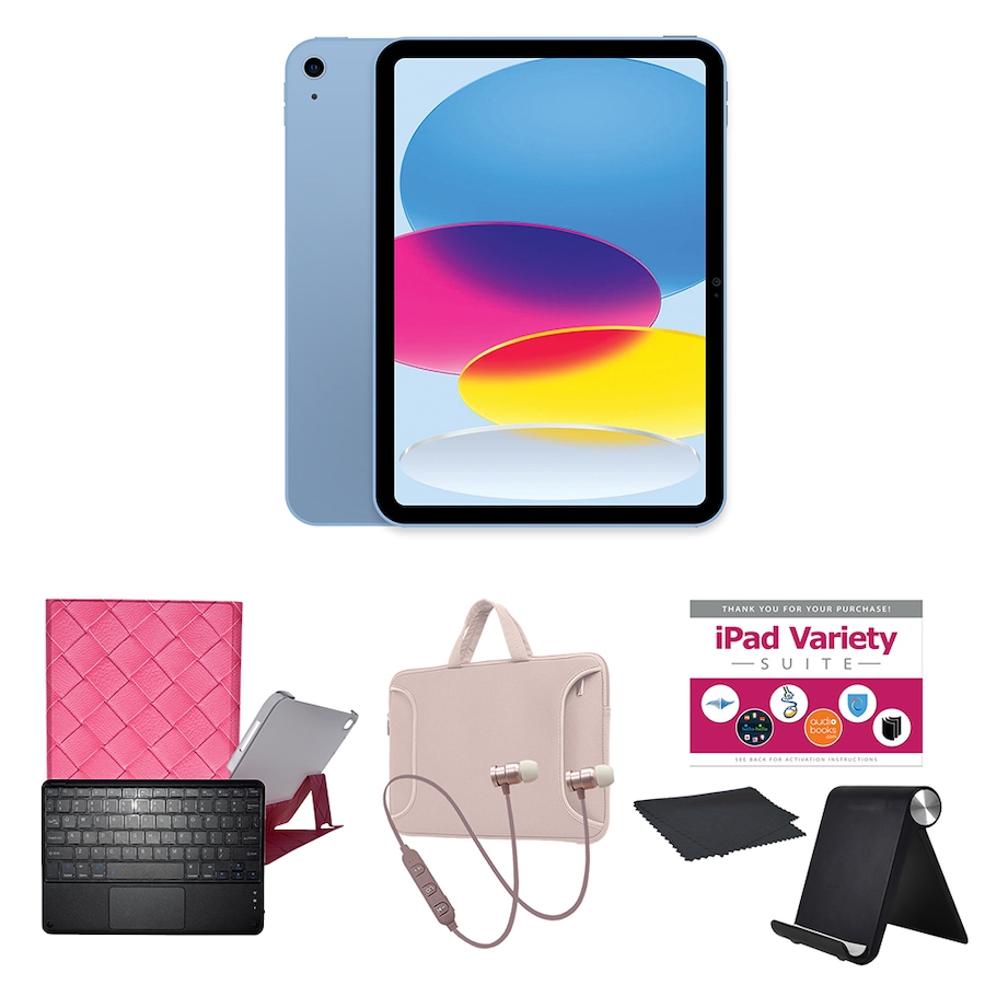 Image 739220_BLPI.jpg, Product 739-220 / Price $1,010.99 - $1,210.94, Apple iPad 10.9" 64GB or 256GB Tablet Bundle (10th-gen; 2022) from Apple on TSC.ca's Electronics department