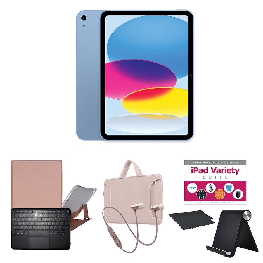Image 739220_BLRGD.jpg, Product 739-220 / Price $1,010.99 - $1,210.94, Apple iPad 10.9" 64GB or 256GB Tablet Bundle (10th-gen; 2022) from Apple on TSC.ca's Electronics department