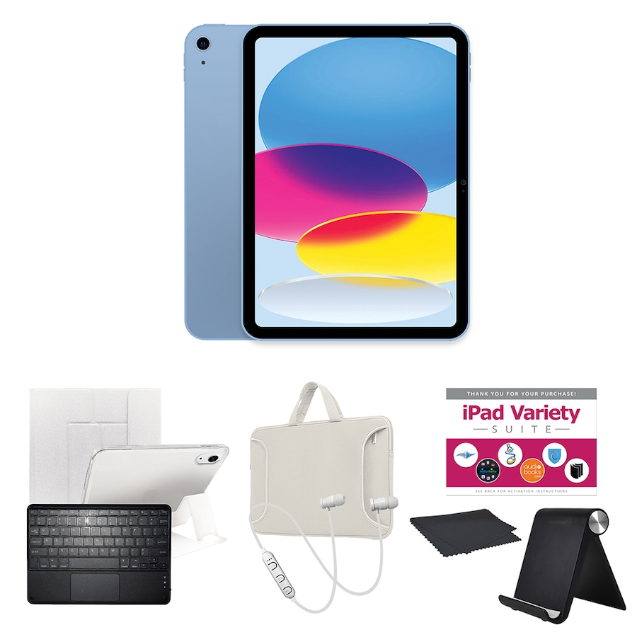 Image 739220_BLW.jpg, Product 739-220 / Price $1,010.99 - $1,210.94, Apple iPad 10.9" 64GB or 256GB Tablet Bundle (10th-gen; 2022) from Apple on TSC.ca's Electronics department