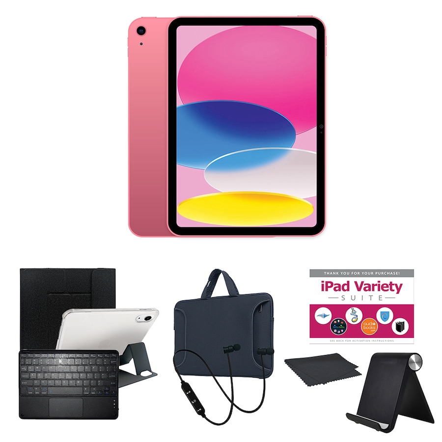 Image 739220_PBC.jpg, Product 739-220 / Price $1,010.99 - $1,210.94, Apple iPad 10.9" 64GB or 256GB Tablet Bundle (10th-gen; 2022) from Apple on TSC.ca's Electronics department