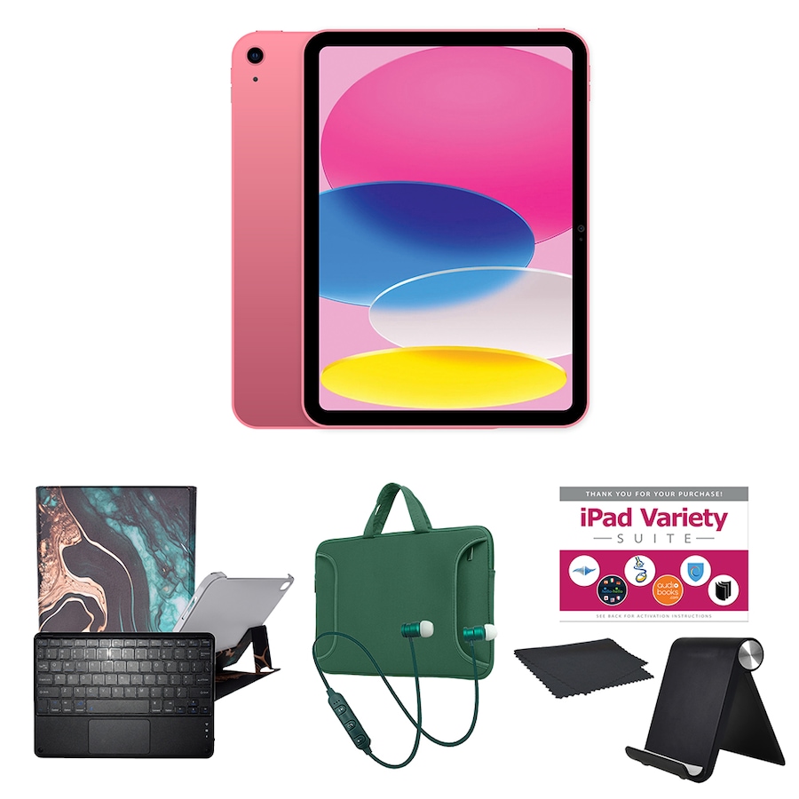 Image 739220_PNTRG.jpg, Product 739-220 / Price $1,010.99 - $1,210.94, Apple iPad 10.9" 64GB or 256GB Tablet Bundle (10th-gen; 2022) from Apple on TSC.ca's Electronics department