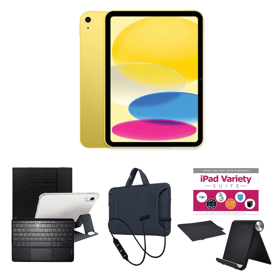 Image 739220_YBLK.jpg, Product 739-220 / Price $1,010.99 - $1,210.94, Apple iPad 10.9" 64GB or 256GB Tablet Bundle (10th-gen; 2022) from Apple on TSC.ca's Electronics department