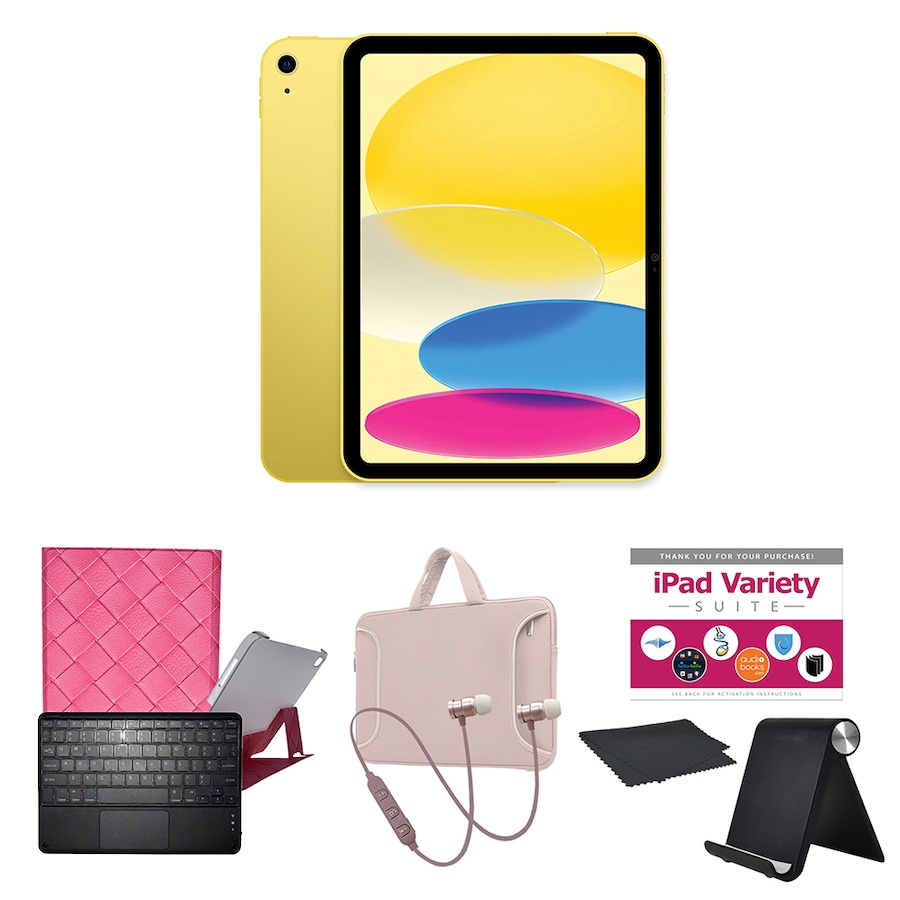 Image 739220_YPNK.jpg, Product 739-220 / Price $1,010.99 - $1,210.94, Apple iPad 10.9" 64GB or 256GB Tablet Bundle (10th-gen; 2022) from Apple on TSC.ca's Electronics department