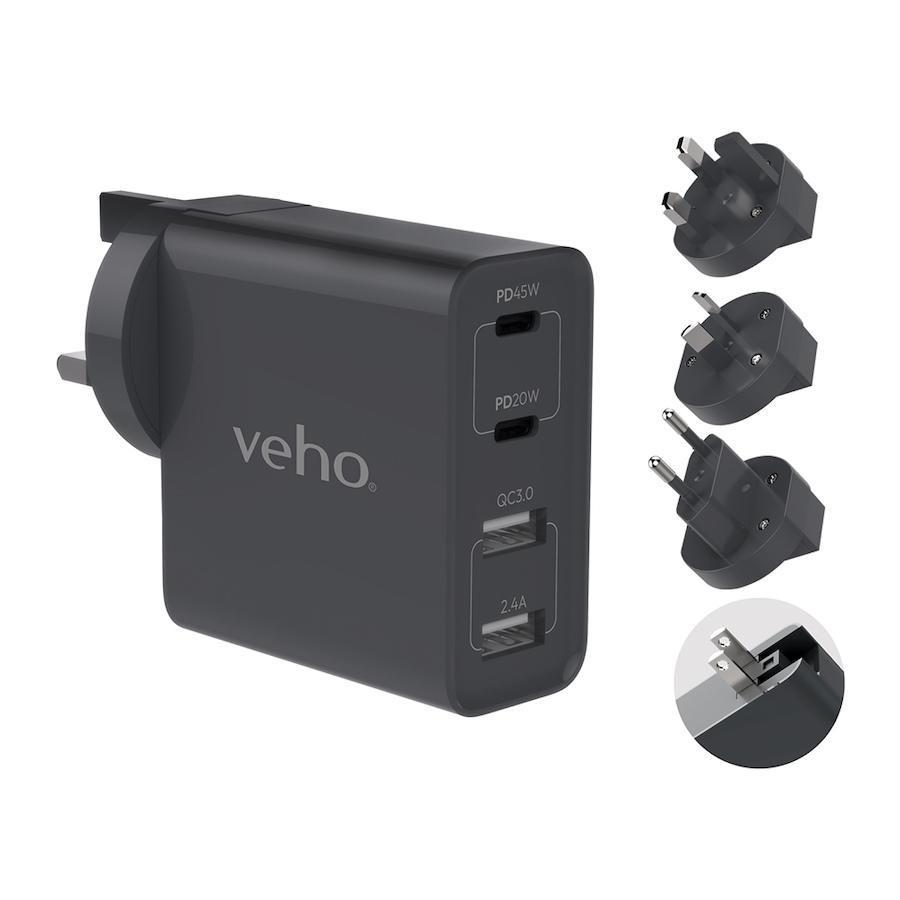 Image 739254.jpg, Product 739-254 / Price $64.99, Veho TA-45 Multi-Region Universal USB Charger Plug Adapter from Veho on TSC.ca's Electronics department