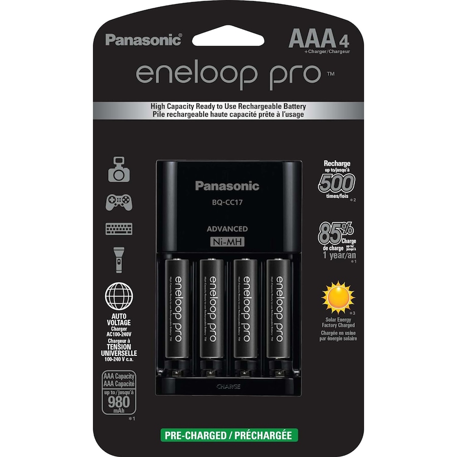 Image 739274.jpg, Product 739-274 / Price $59.99, Panasonic Eneloop Advanced Battery Charger Pack and AAA Eneloop Pro (pack of 4) from Panasonic on TSC.ca's Electronics department