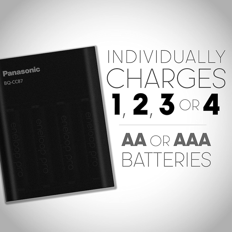 Image 739278_ALTMORE2.jpg, Product 739-278 / Price $79.99, Panasonic Eneloop Individual Battery Charger and AA Eneloop Pro Rechargeable Batteries (pack of 4) from Panasonic on TSC.ca's Electronics department