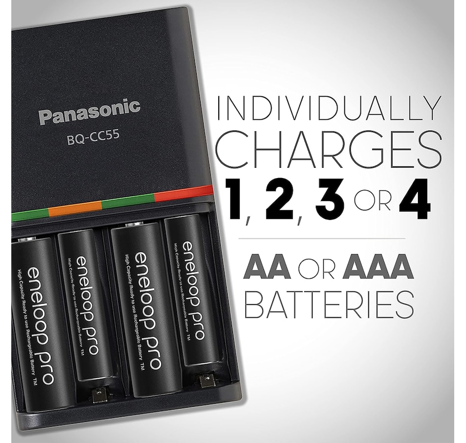 Image 739280_ALTMORE2.jpg, Product 739-280 / Price $69.99, Panasonic Eneloop Advanced 4-Hour Quick Battery Charger with AAA Eneloop Pro (pack of 4) from Panasonic on TSC.ca's Electronics department