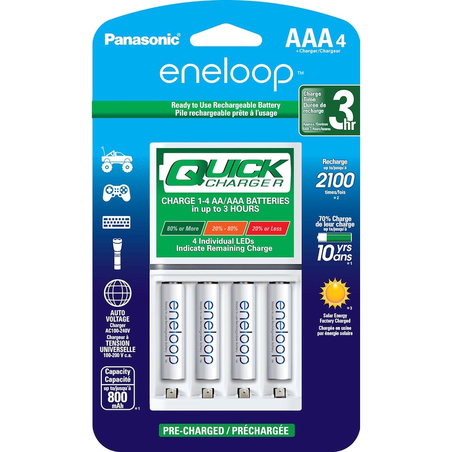 Image 739281.jpg, Product 739-281 / Price $59.99, Panasonic Eneloop Advanced Individual Battery with AAA Eneloop Rechargeable Batteries (pack of 4) from Panasonic on TSC.ca's Electronics department