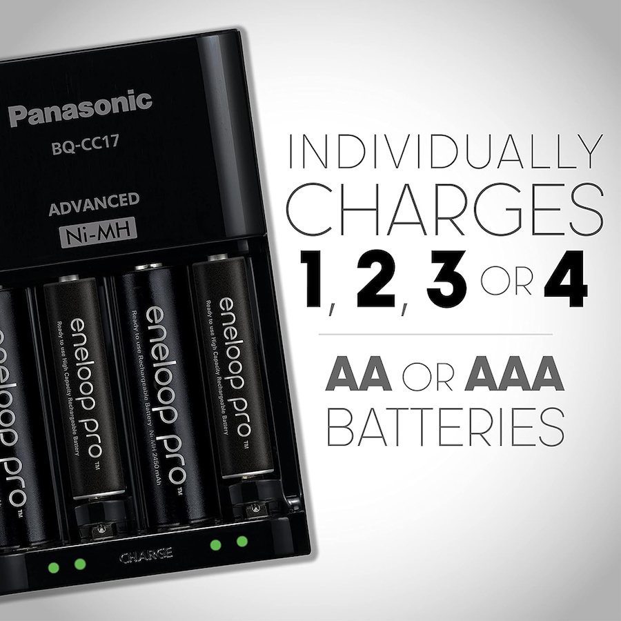 Image 739293_ALTMORE3.jpg, Product 739-293 / Price $99.99, Panasonic Eneloop Pro Power Pack, 8x AA, 2x AAA, with Advanced Individual Battery Charger and Plastic Storage Case from Panasonic on TSC.ca's Electronics department