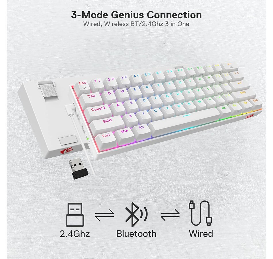 Image 739295_ALTMORE1.jpg, Product 739-295 / Price $79.99, Redragon K530 Pro Draconic 60% Wireless RGB Mechanical Keyboard (tactile brown switches) from Redragon on TSC.ca's Toys & Hobbies department