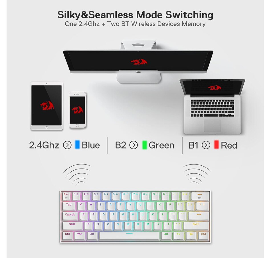 Image 739295_ALTMORE3.jpg, Product 739-295 / Price $79.99, Redragon K530 Pro Draconic 60% Wireless RGB Mechanical Keyboard (tactile brown switches) from Redragon on TSC.ca's Toys & Hobbies department