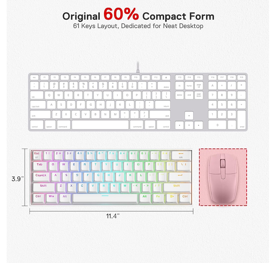 Image 739295_ALTMORE4.jpg, Product 739-295 / Price $79.99, Redragon K530 Pro Draconic 60% Wireless RGB Mechanical Keyboard (tactile brown switches) from Redragon on TSC.ca's Toys & Hobbies department