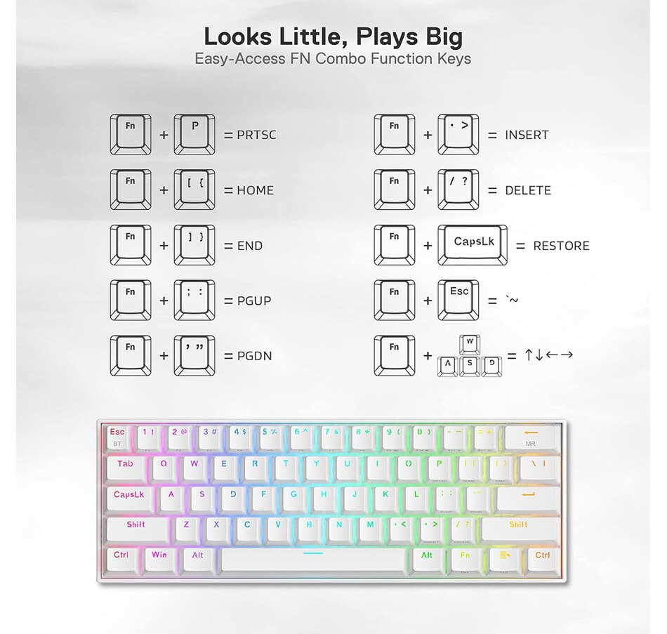 Image 739295_ALTMORE5.jpg, Product 739-295 / Price $79.99, Redragon K530 Pro Draconic 60% Wireless RGB Mechanical Keyboard (tactile brown switches) from Redragon on TSC.ca's Toys & Hobbies department