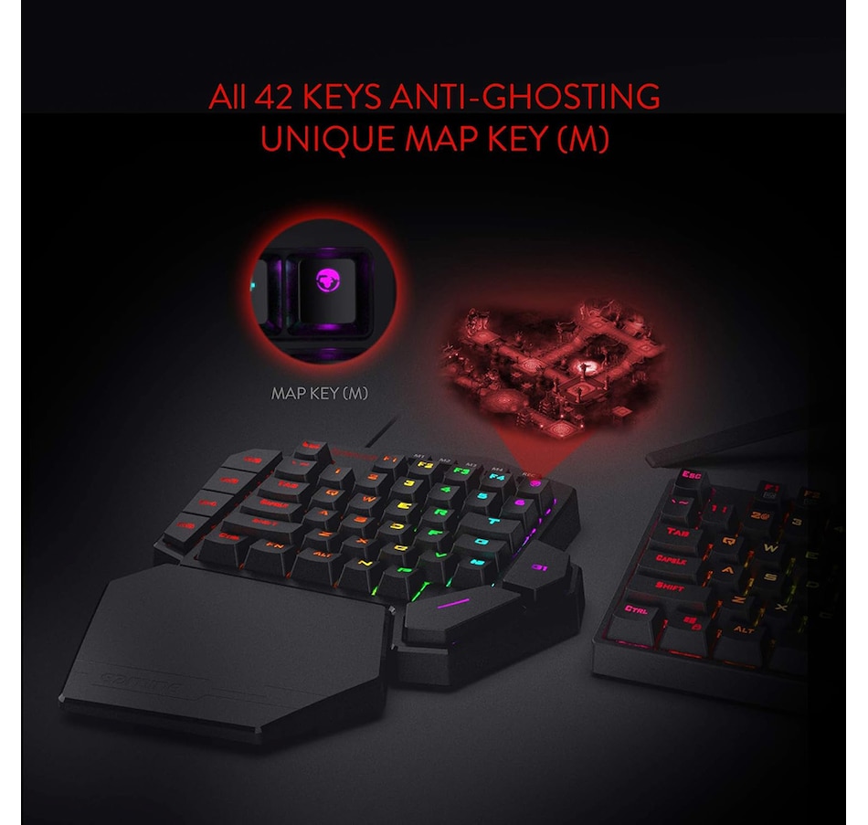 Image 739313_ALTMORE6.jpg, Product 739-313 / Price $64.99, Redragon K585 DITI One-Handed RGB Mechanical Gaming Keyboard (linear red switches) from Redragon on TSC.ca's Toys & Hobbies department