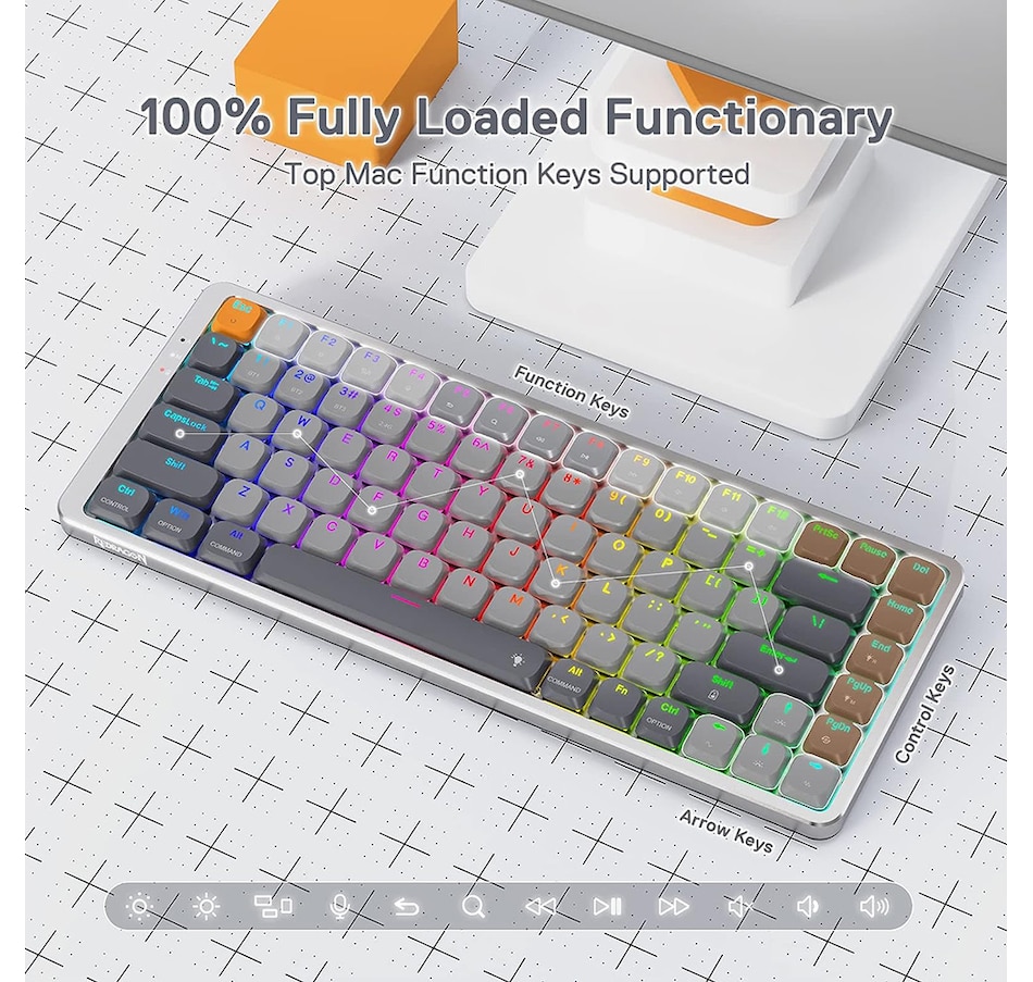 Image 739317_ALTMORE4.jpg, Product 739-317 / Price $99.99, Redragon K652 75% Wireless RGB Mechanical Keyboard (low-profile brown switches) from Redragon on TSC.ca's Toys & Hobbies department