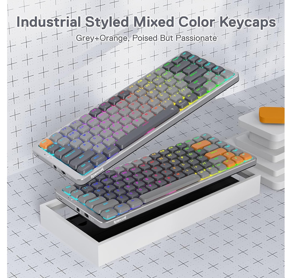 Image 739317_ALTMORE6.jpg, Product 739-317 / Price $99.99, Redragon K652 75% Wireless RGB Mechanical Keyboard (low-profile brown switches) from Redragon on TSC.ca's Toys & Hobbies department
