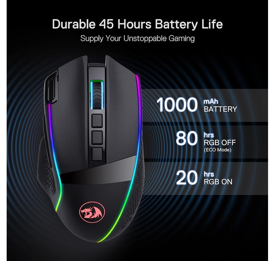 Image 739319_ALTMORE3.jpg, Product 739-319 / Price $64.99, Redragon M991 Wired/Wireless Gaming Mouse (19,000 DPI) from Redragon on TSC.ca's Toys & Hobbies department
