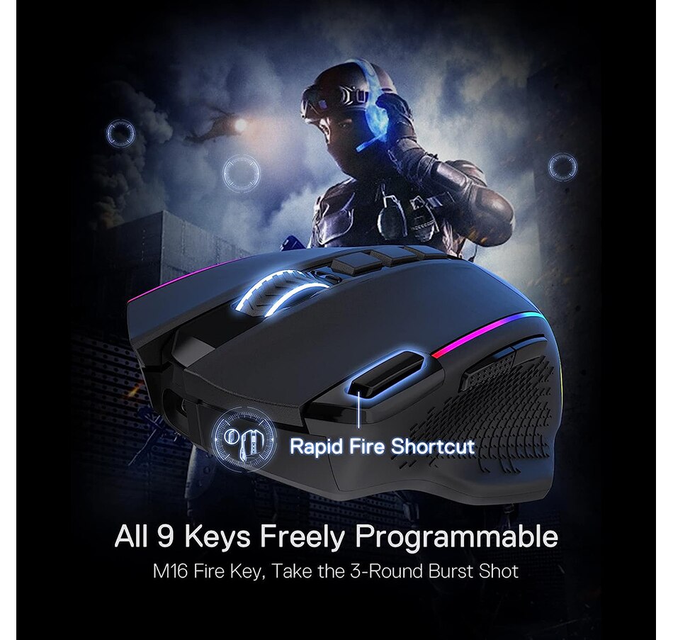 Image 739319_ALTMORE4.jpg, Product 739-319 / Price $64.99, Redragon M991 Wired/Wireless Gaming Mouse (19,000 DPI) from Redragon on TSC.ca's Toys & Hobbies department