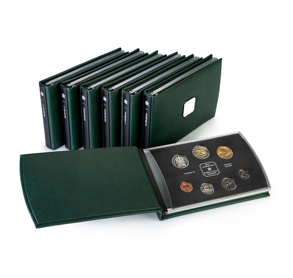 Image 739353_ALTMORE1.jpg, Product 739-353 / Price $699.95, Complete Set of 25 Specimen Sets 1981-2003, Including Key Dates 1987, 1991, 1992 and 1997 (Two varieties each for 1999 and 2000) from Royal Canadian Mint (RCM) on TSC.ca's Coins department