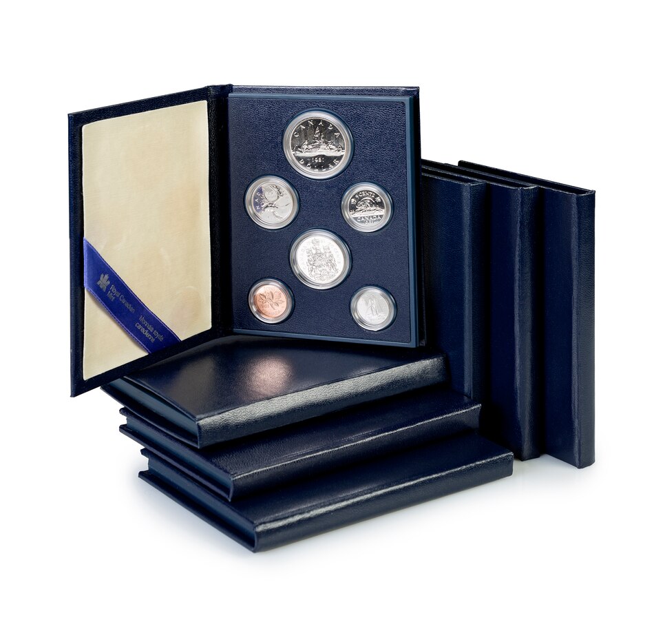 Image 739353_ALTMORE3.jpg, Product 739-353 / Price $699.95, Complete Set of 25 Specimen Sets 1981-2003, Including Key Dates 1987, 1991, 1992 and 1997 (Two varieties each for 1999 and 2000) from Royal Canadian Mint (RCM) on TSC.ca's Coins department