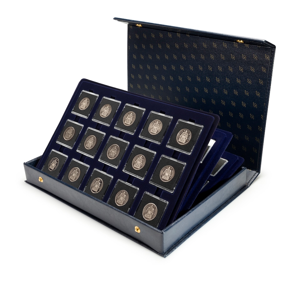 Image 739354_ALTMORE2.jpg, Product 739-354 / Price $649.95, Complete Queen Elizabeth II Half Dollar Collection - All Dates Issued for Circulation 1953-2023 Plus 1952 Ascension Year (George VI) and First King Charles III (72 Coins in Custom Blue Case) from Royal Canadian Mint (RCM) on TSC.ca's Coins department