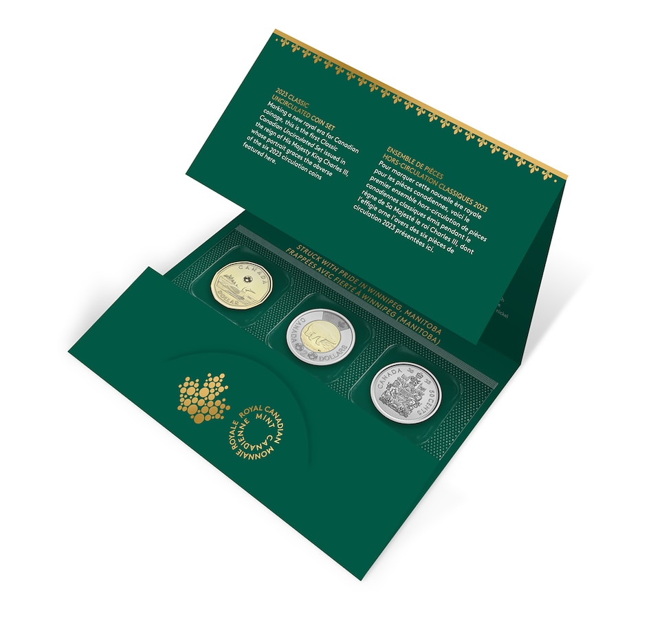 Image 739356_ALTMORE12.jpg, Product 739-356 / Price $42.95, 2023 First Coins of King Charles III Uncirculated Coin Set from Royal Canadian Mint (RCM) on TSC.ca's Coins department