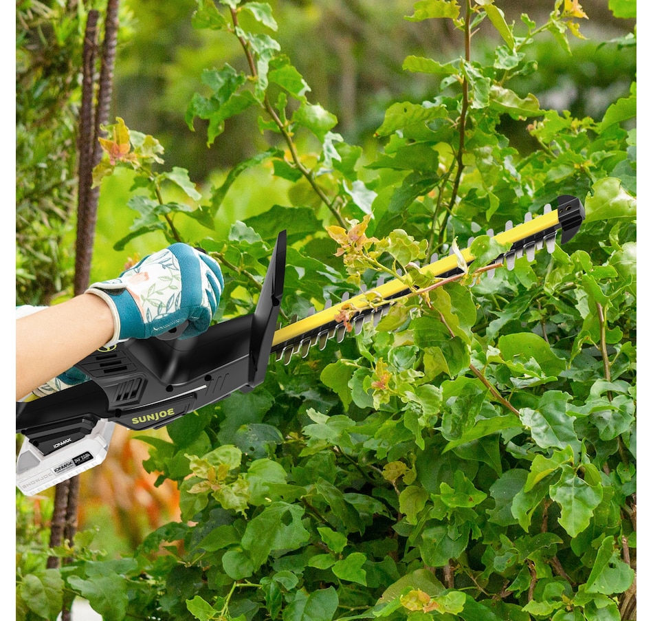Image 739531_ALTMORE4.jpg, Product 739-531 / Price $119.99, Sun Joe 18" 24-Volt Cordless Electric Handheld Hedge Trimmer Kit with 2.0-Ah Battery and Charger from Snow Joe & Sun Joe on TSC.ca's Home & Garden department