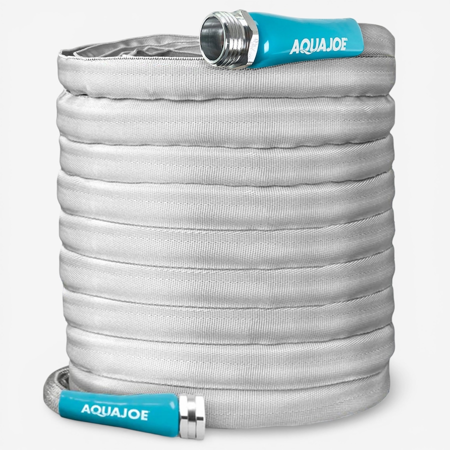 Image 739535.jpg, Product 739-535 / Price $70.99, Aqua Joe 100' x 1/2" Fibrejacket Kink-Free Garden Hose with Aluminium Fittings and 600 PSI Rating from Snow Joe & Sun Joe on TSC.ca's Home & Garden department