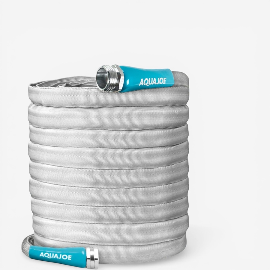 Image 739535_ALTMORE1.jpg, Product 739-535 / Price $70.99, Aqua Joe 100' x 1/2" Fibrejacket Kink-Free Garden Hose with Aluminium Fittings and 600 PSI Rating from Snow Joe & Sun Joe on TSC.ca's Home & Garden department