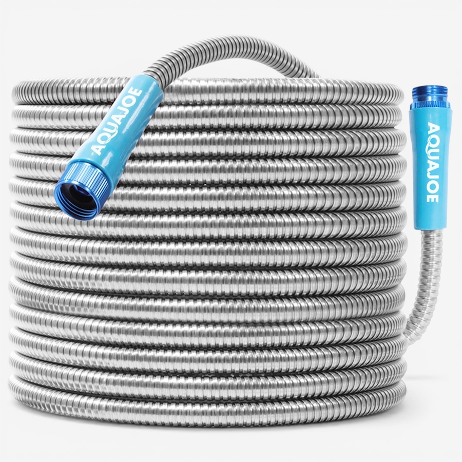 Image 739537.jpg, Product 739-537 / Price $99.99, Aqua Joe 75' Heavy-Duty Spiral Constructed Stainless Steel Metal Garden Hose from Snow Joe & Sun Joe on TSC.ca's Home & Garden department