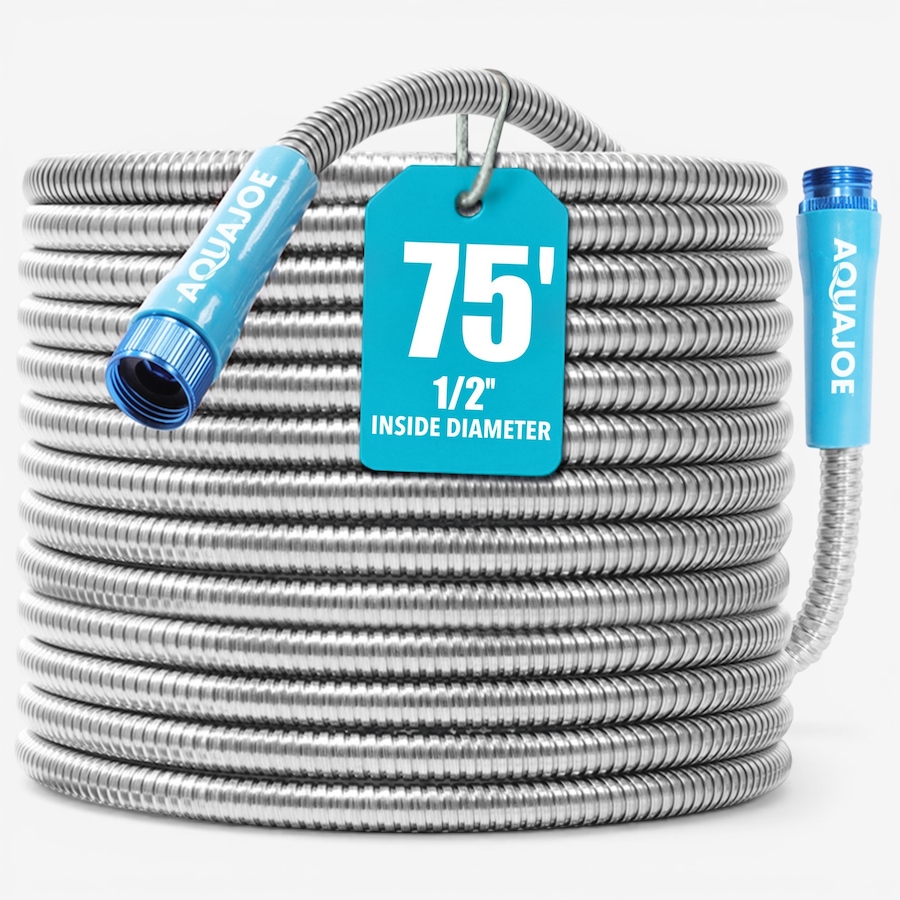 Image 739537_ALTMORE1.jpg, Product 739-537 / Price $99.99, Aqua Joe 75' Heavy-Duty Spiral Constructed Stainless Steel Metal Garden Hose from Snow Joe & Sun Joe on TSC.ca's Home & Garden department