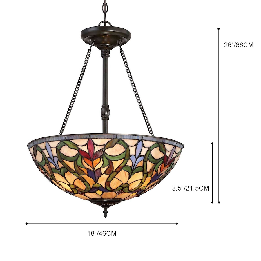 Image 739612_ALTMORE1.jpg, Product 739-612 / Price $489.99, Fine Art Lighting Tiffany Inverted Pendant Light Design Collection Valentino (H2038) from Fine Art Lighting on TSC.ca's Home & Garden department