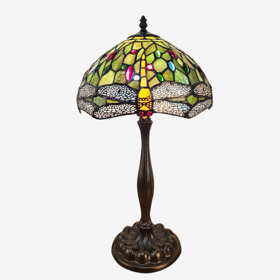 Image 739617.jpg, Product 739-617 / Price $299.99, Fine Art Lighting Tiffany-Style Dragonfly Green Stained-Glass Table Lamp (T1295) from Fine Art Lighting on TSC.ca's Home & Garden department