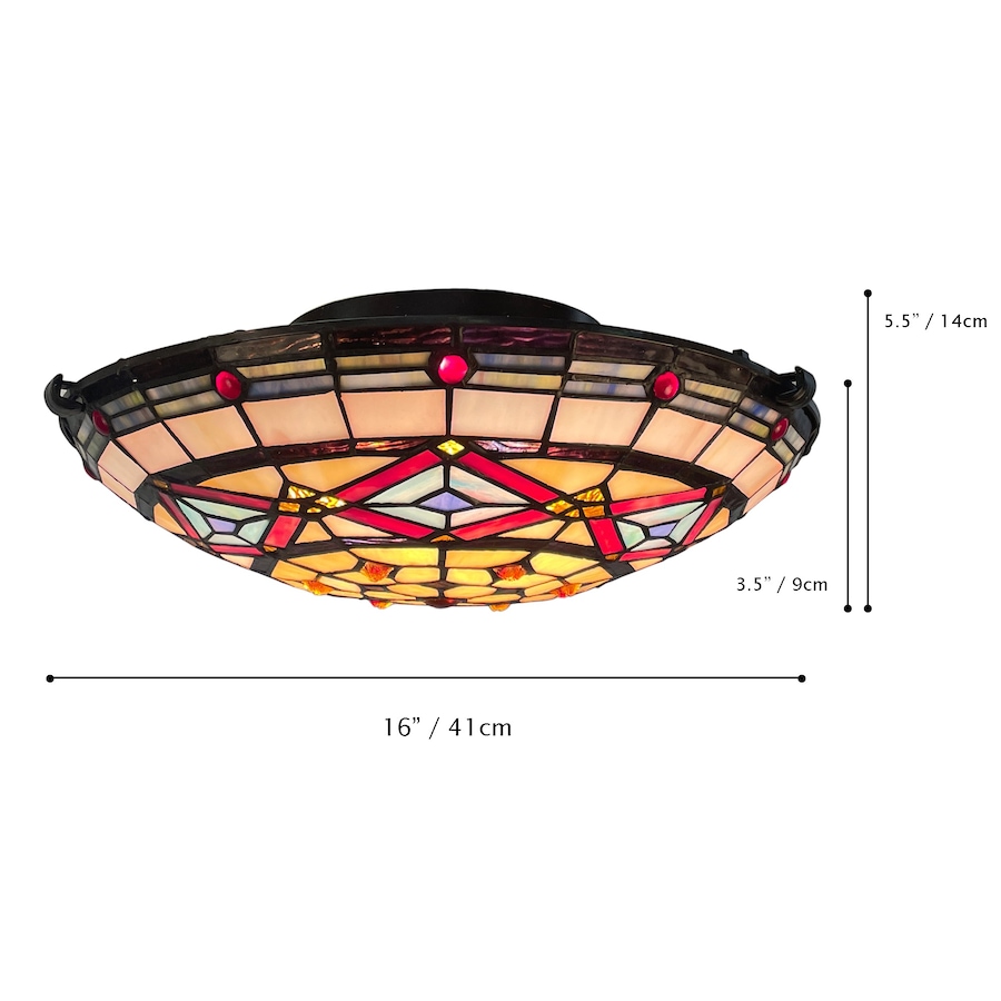 Image 739620_ALTMORE3.jpg, Product 739-620 / Price $249.99, Fine Art Lighting Tiffany-Style Stained-Glass Flush Mount Ceiling Light (S1667) from Fine Art Lighting on TSC.ca's Home & Garden department