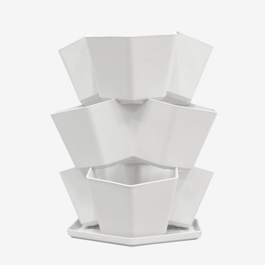 Image 739683.jpg, Product 739-683 / Price $29.99, Tierra Verde 3-Tier Stackable Planter (eggshell) from Tierra Verde on TSC.ca's Home & Garden department