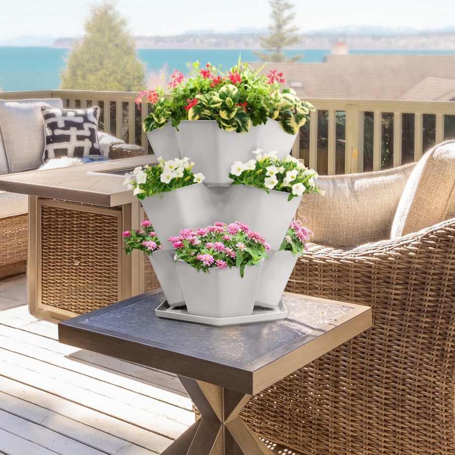 Image 739683_ALTMORE03.jpg, Product 739-683 / Price $29.99, Tierra Verde 3-Tier Stackable Planter (eggshell) from Tierra Verde on TSC.ca's Home & Garden department