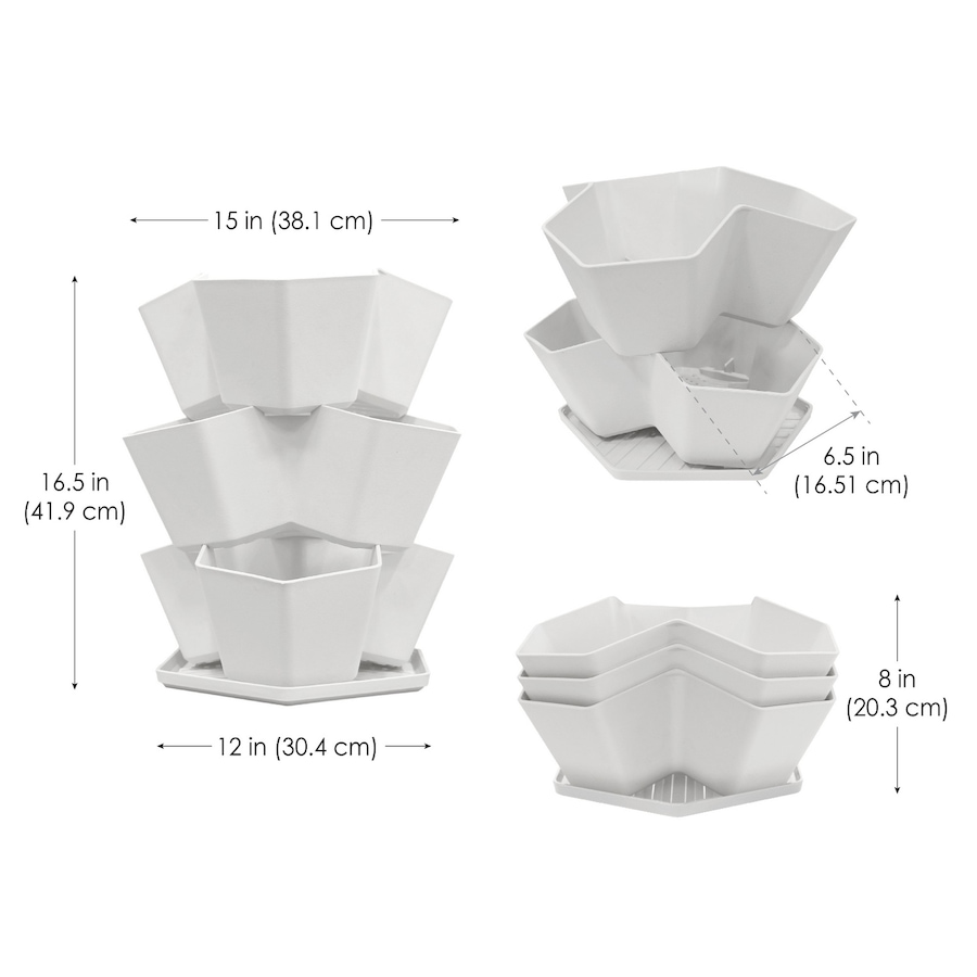 Image 739683_ALTMORE04.jpg, Product 739-683 / Price $29.99, Tierra Verde 3-Tier Stackable Planter (eggshell) from Tierra Verde on TSC.ca's Home & Garden department