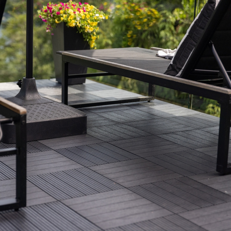 Image 739692_ALTMORE03.jpg, Product 739-692 / Price $79.99, Tierra Verde 12" x 12" Classic 1/2" Cosmo Deck Tiles (black, 24-pack) from Tierra Verde on TSC.ca's Home & Garden department
