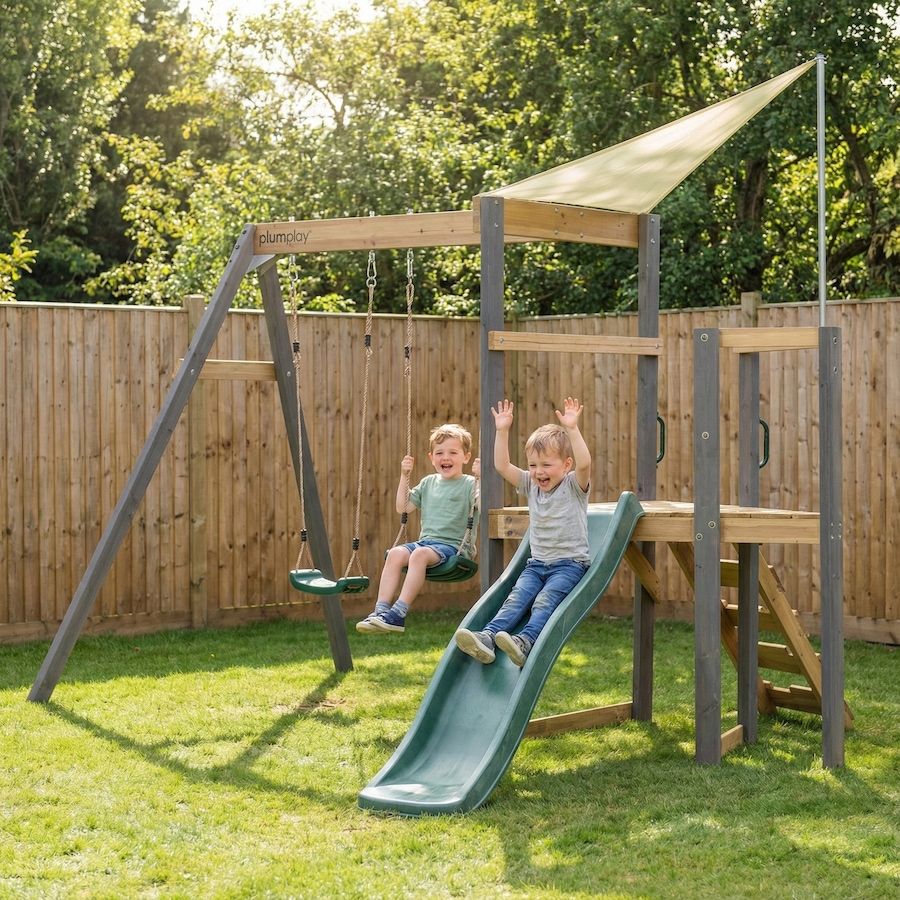 Image 739698_ALTMORE01.jpg, Product 739-698 / Price $599.99, Plum Barbary Wooden Climbing Frame, Kids Outdoor Play Equipment, Outdoor Swing Set and Toddler Slide from Plum on TSC.ca's Home & Garden department