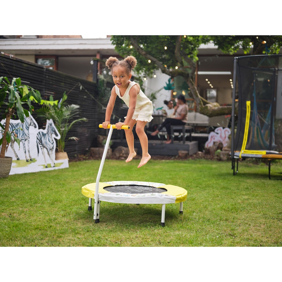 Image 739702_ALTMORE03.jpg, Product 739-702 / Price $89.99, Plum Jungle Bouncer Mini Trampoline for Kids with Motion-Activated Sounds, Soft-Grip Handle and Low-Height Safety Frame from Plum on TSC.ca's Home & Garden department