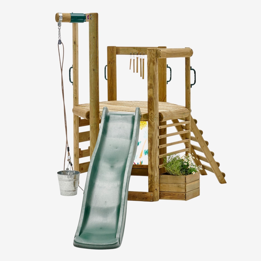 Image 739706.jpg, Product 739-706 / Price $1,199.99, Plum Discovery Woodland Treehouse with Easy-Clean Painting Screen, Built-In Planter and 8' Toddler Slide from Plum on TSC.ca's Home & Garden department