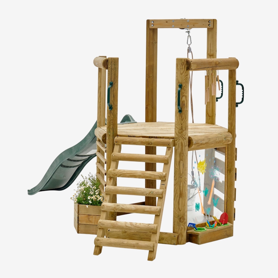Image 739706_ALTMORE02.jpg, Product 739-706 / Price $1,199.99, Plum Discovery Woodland Treehouse with Easy-Clean Painting Screen, Built-In Planter and 8' Toddler Slide from Plum on TSC.ca's Home & Garden department
