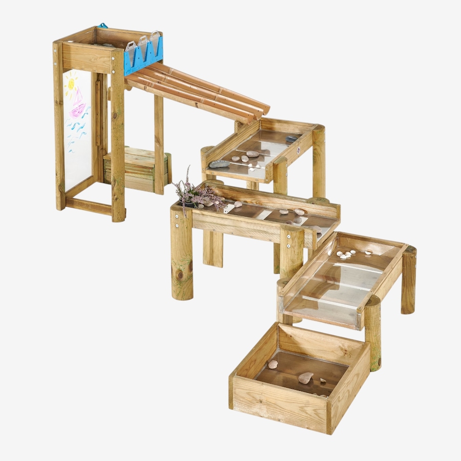 Image 739712.jpg, Product 739-712 / Price $499.99, Plum Discovery Forest Wooden Water Table with Three-Level Reservoirs, Racing Gates, Storage Step and Hosepipe Attachment from Plum on TSC.ca's Home & Garden department