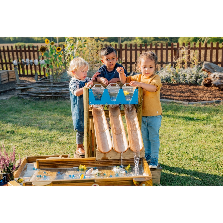 Image 739712_ALTMORE01.jpg, Product 739-712 / Price $499.99, Plum Discovery Forest Wooden Water Table with Three-Level Reservoirs, Racing Gates, Storage Step and Hosepipe Attachment from Plum on TSC.ca's Home & Garden department