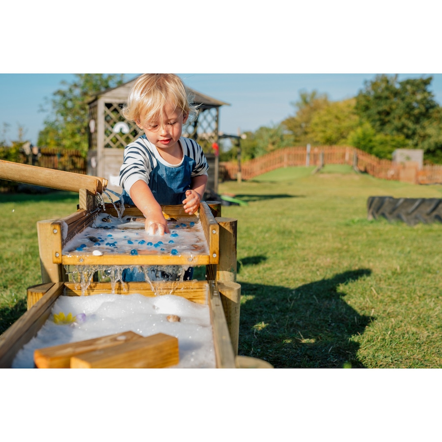Image 739712_ALTMORE03.jpg, Product 739-712 / Price $499.99, Plum Discovery Forest Wooden Water Table with Three-Level Reservoirs, Racing Gates, Storage Step and Hosepipe Attachment from Plum on TSC.ca's Home & Garden department