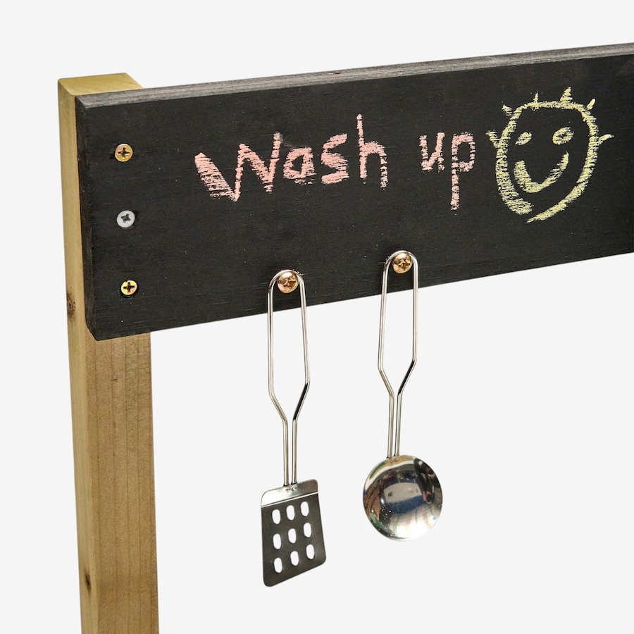 Image 739715_ALTMORE5.jpg, Product 739-715 / Price $67.99, Plum Splash and Mash Wooden Wall-Mount Mud Kitchen with Water Dispenser, Sink, Chalkboard and Wooden Hob from Plum on TSC.ca's Home & Garden department