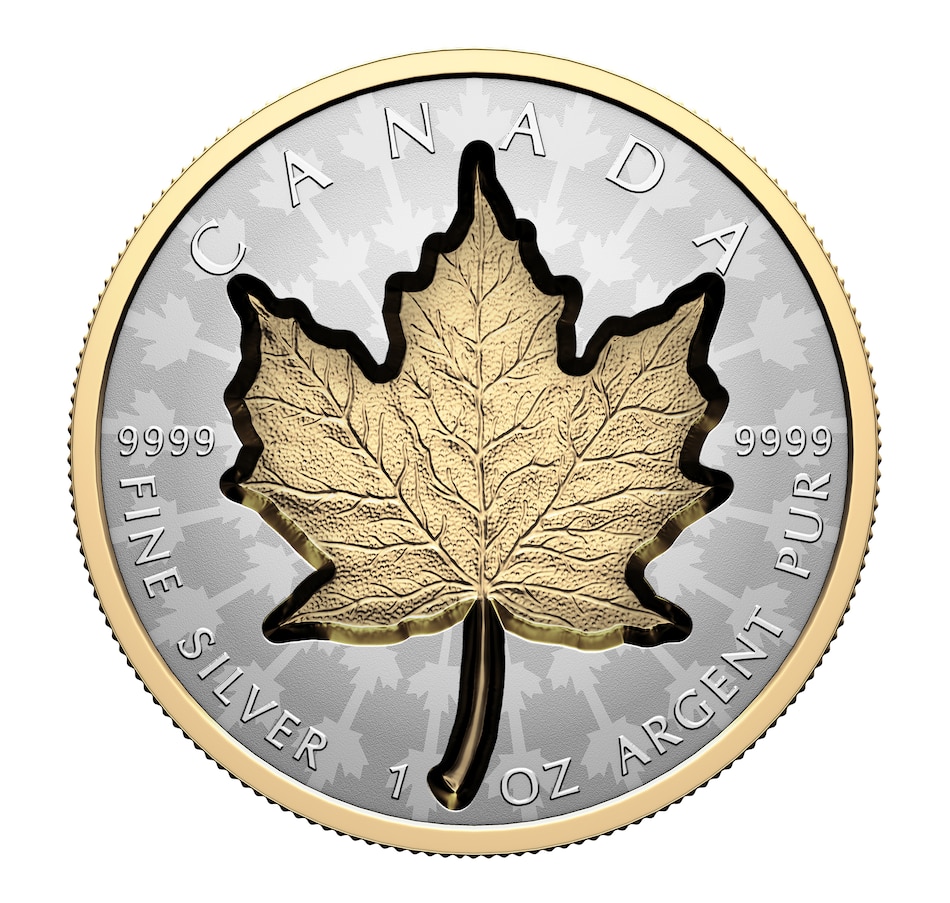 Image 739948.jpg, Product 739-948 / Price $229.95, 2024 $20 Super Incuse Silver Maple Leaf Coin, Selective Gold Plated from Royal Canadian Mint (RCM) on TSC.ca's Coins department