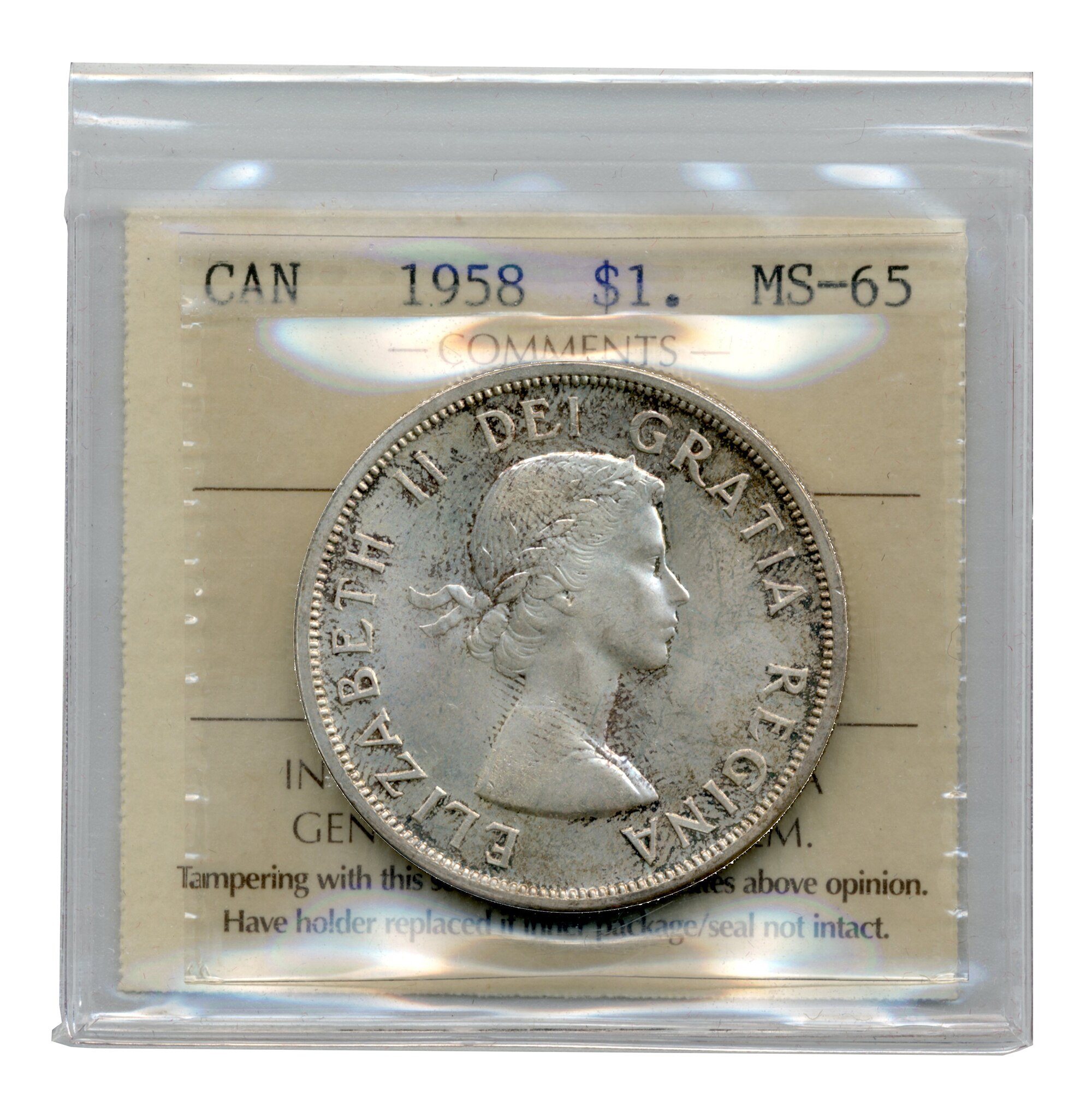 Coins Historic Coins 1958 Gem Uncirculated Silver Dollar ICCS