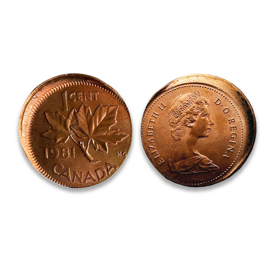 Image 739974.jpg, Product 739-974 / Price $69.95, Rare Canadian Error Coin: Uncirculated Off-Centre Cent Coin from Canadian Coin & Currency on TSC.ca's Coins department